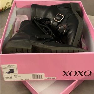 XOXO Girls Black Leather Boots